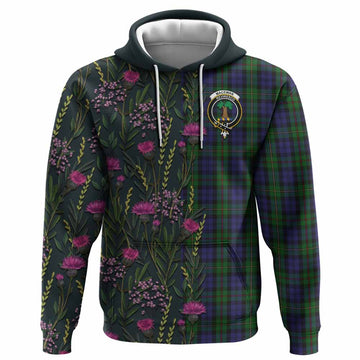 MacEwan (MacEwen) Family Crest Tartan Hoodie Scottish Thistle Flower Pattern Half Style