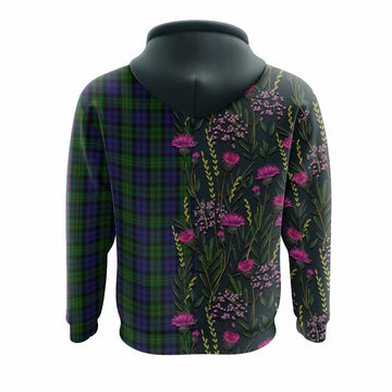 MacEwan (MacEwen) Family Crest Tartan Hoodie Scottish Thistle Flower Pattern Half Style
