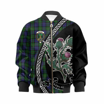 MacEwan (MacEwen) Family Crest Tartan Kid Bomber Jacket Alba Thistle Inspired - Tartan Vibes Clothing