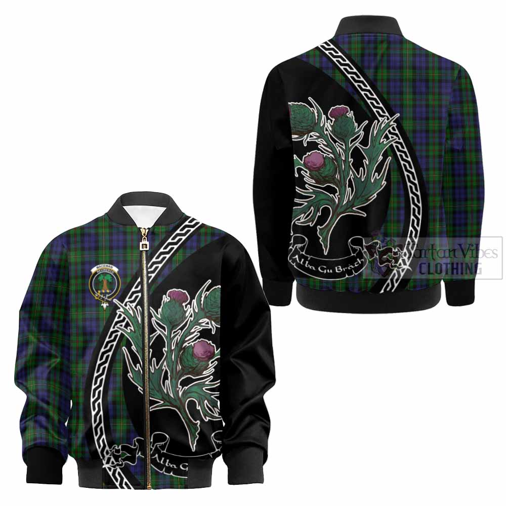 MacEwan (MacEwen) Family Crest Tartan Kid Bomber Jacket Alba Thistle Inspired - Tartan Vibes Clothing