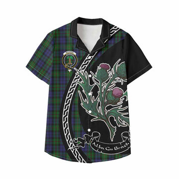 MacEwan (MacEwen) Family Crest Tartan Kid Hawaiian Shirt Alba Thistle Inspired - Tartan Vibes Clothing
