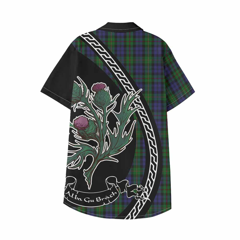 MacEwan (MacEwen) Family Crest Tartan Kid Hawaiian Shirt Alba Thistle Inspired - Tartan Vibes Clothing