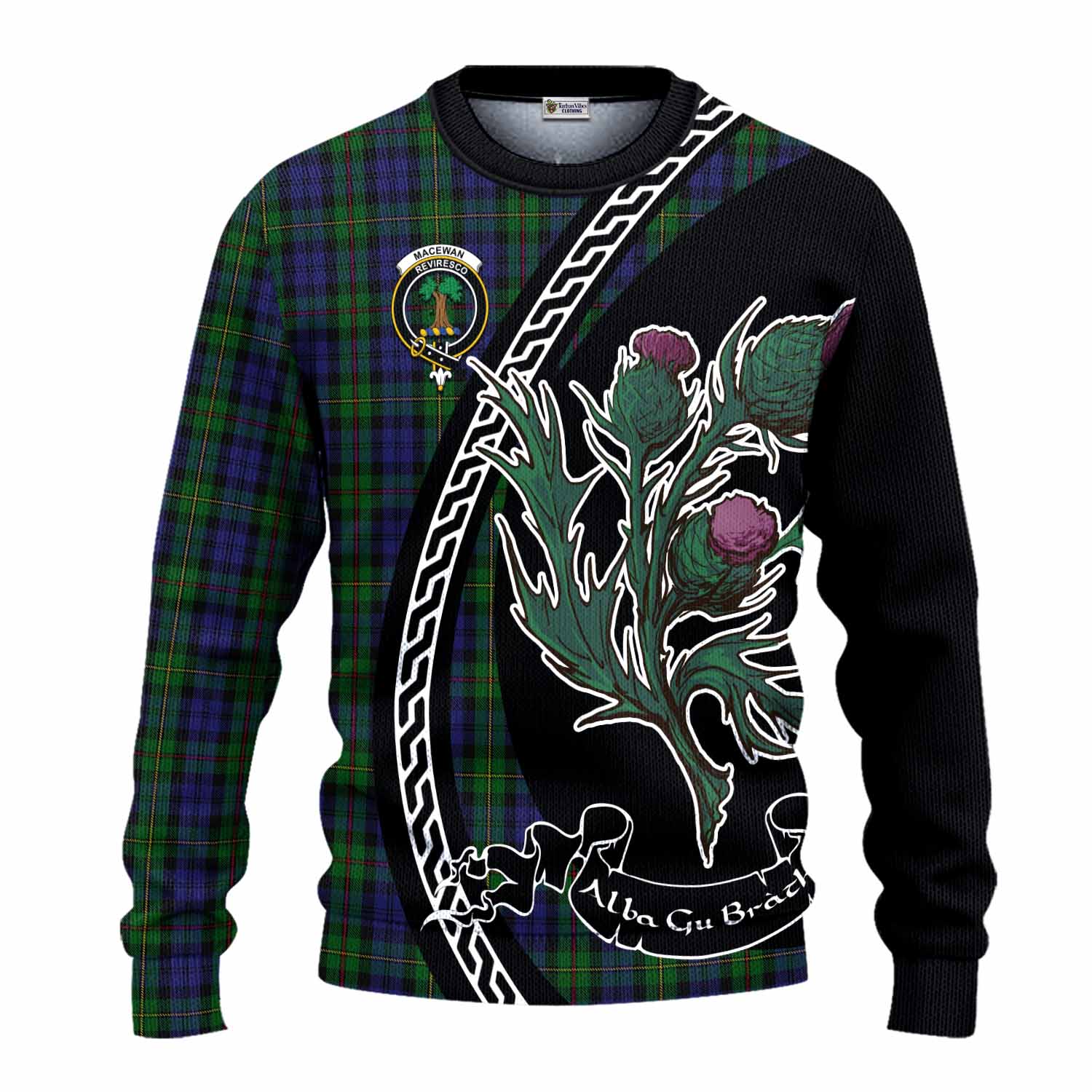 MacEwan (MacEwen) Family Crest Tartan Knitted Sweater Alba Thistle Inspired - Tartan Vibes Clothing
