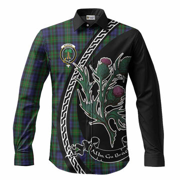 MacEwan (MacEwen) Family Crest Tartan Long Sleeve Button Shirts Alba Thistle Inspired