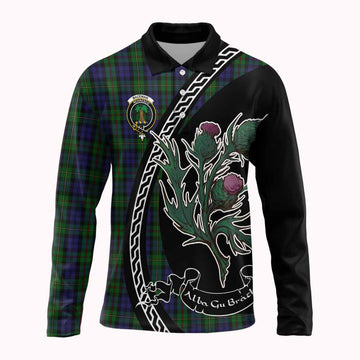 MacEwan (MacEwen) Family Crest Tartan Long Sleeve Polo Shirt Alba Thistle Inspired