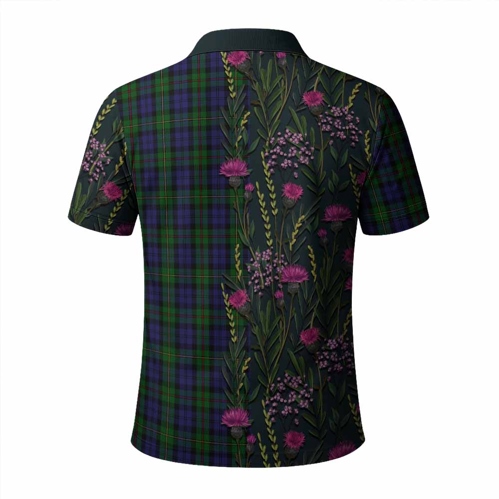 MacEwan (MacEwen) Family Crest Tartan Polo Shirt Scottish Thistle Flower Pattern Half Style - Tartan Vibes Clothing