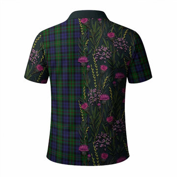 MacEwan (MacEwen) Family Crest Tartan Polo Shirt Scottish Thistle Flower Pattern Half Style