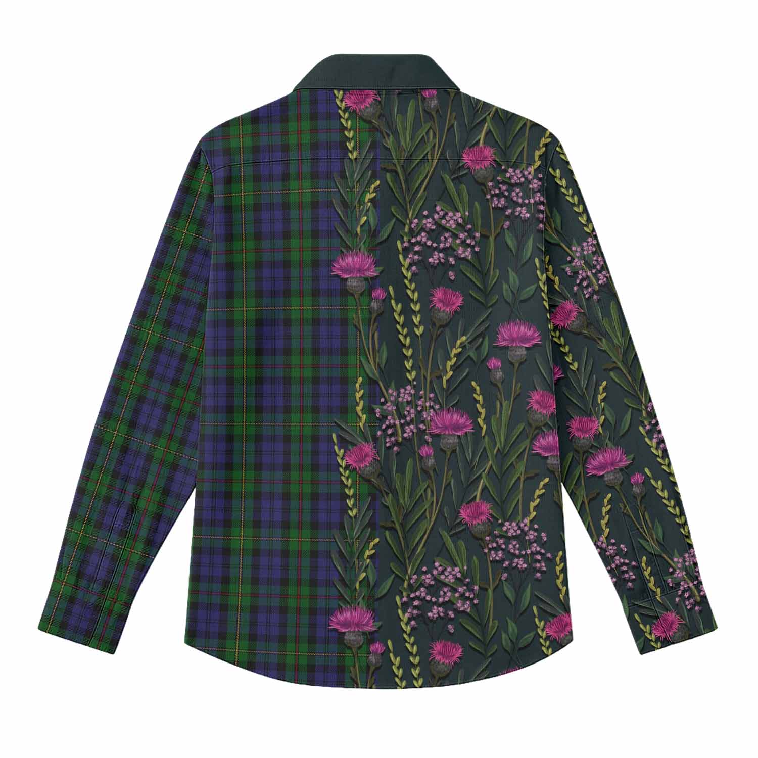 MacEwan (MacEwen) Family Crest Tartan Women Casual Shirt Scottish Thistle Flower Pattern Half Style - Tartan Vibes Clothing