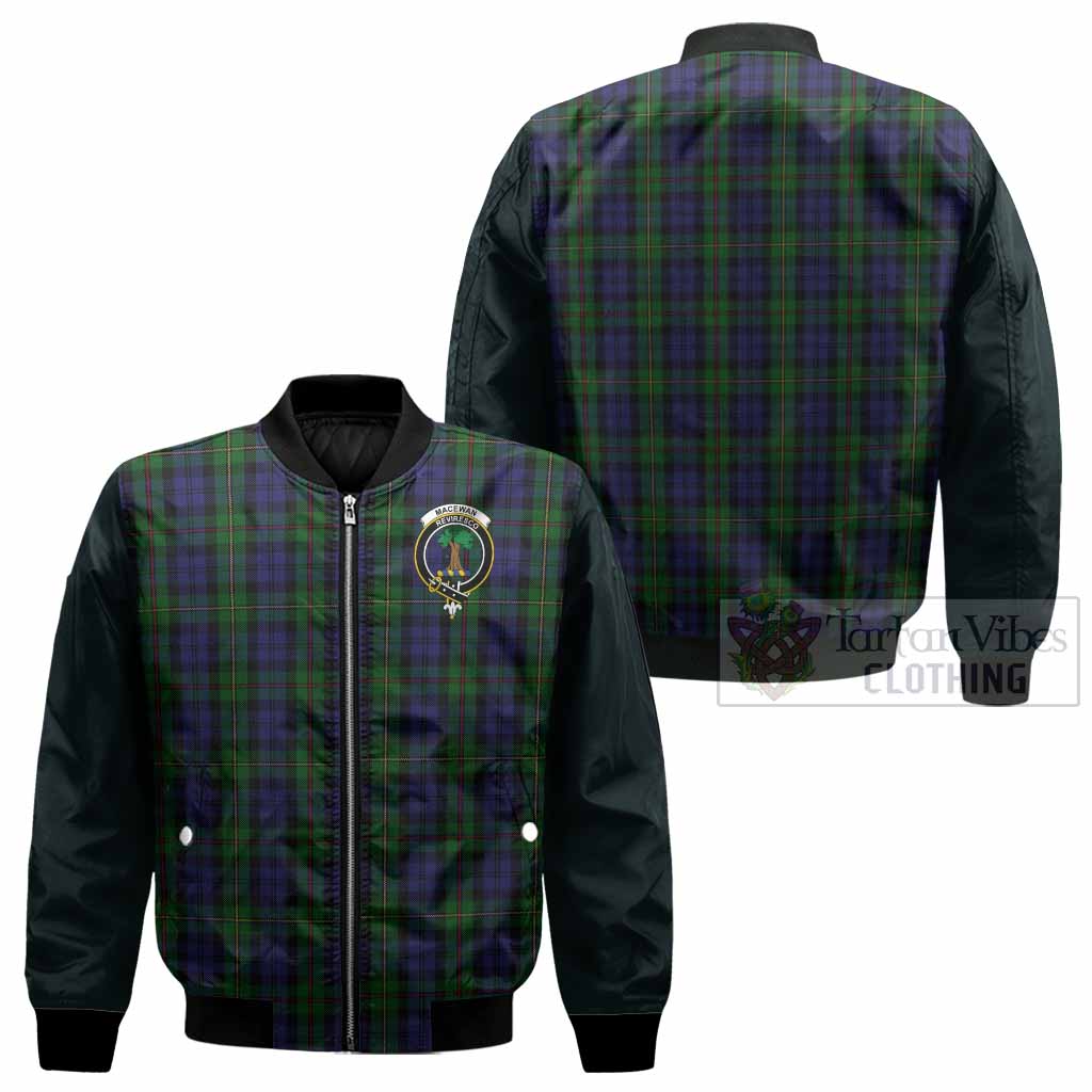 MacEwan (MacEwen) Tartan Accent Bomber Jacket with Family Crest