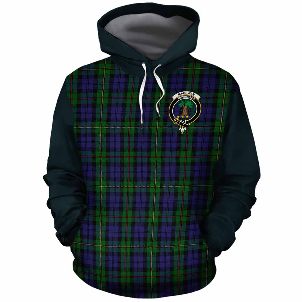 MacEwan (MacEwen) Tartan Accent Cotton Hoodie with Family Crest
