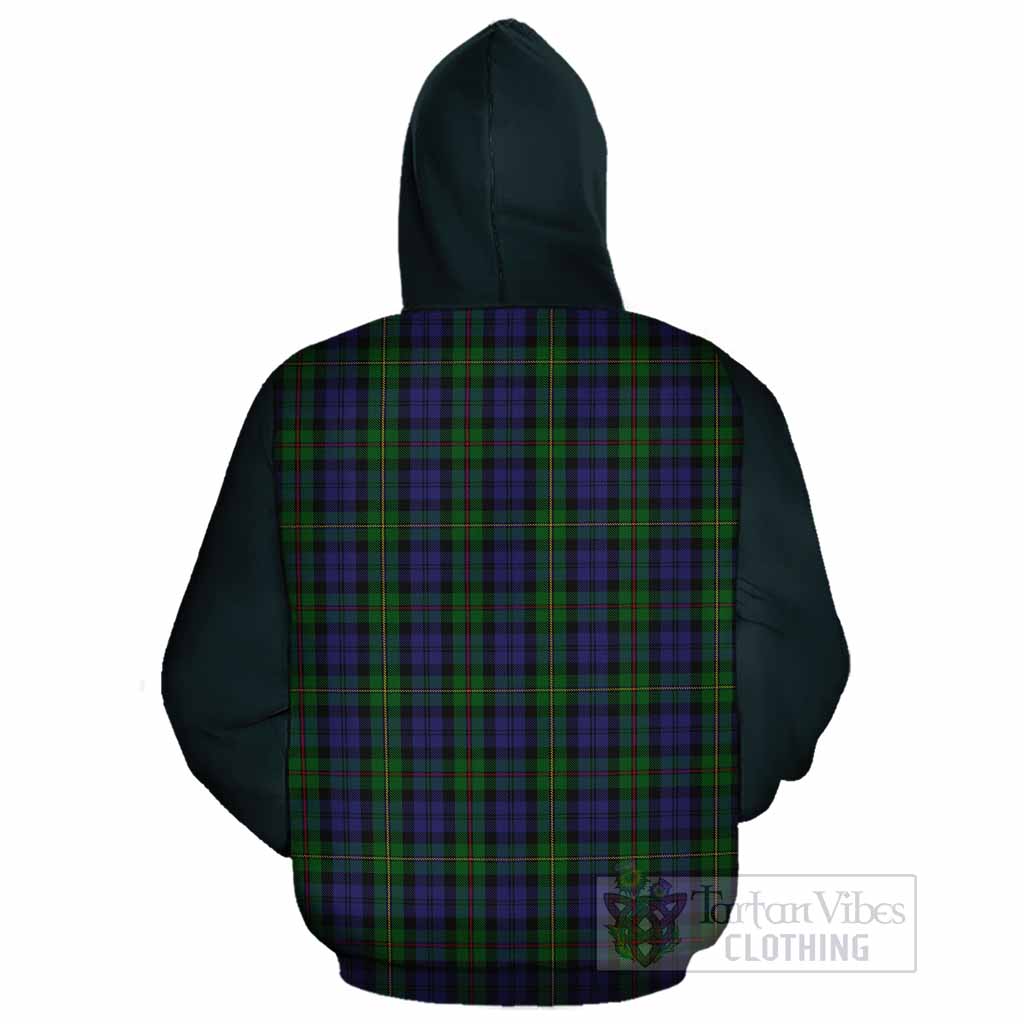 MacEwan (MacEwen) Tartan Accent Cotton Hoodie with Family Crest