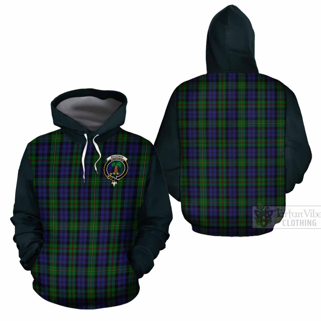 MacEwan (MacEwen) Tartan Accent Cotton Hoodie with Family Crest