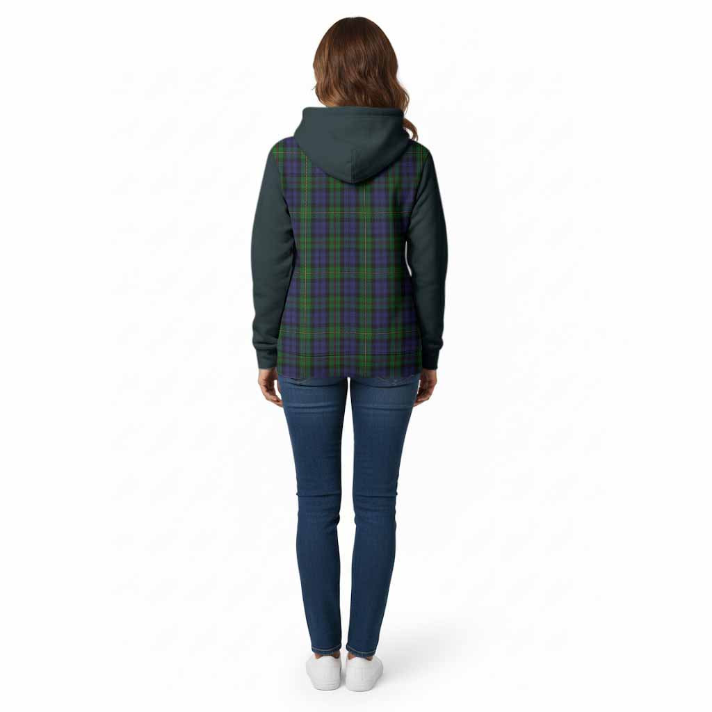 MacEwan (MacEwen) Tartan Accent Cotton Hoodie with Family Crest