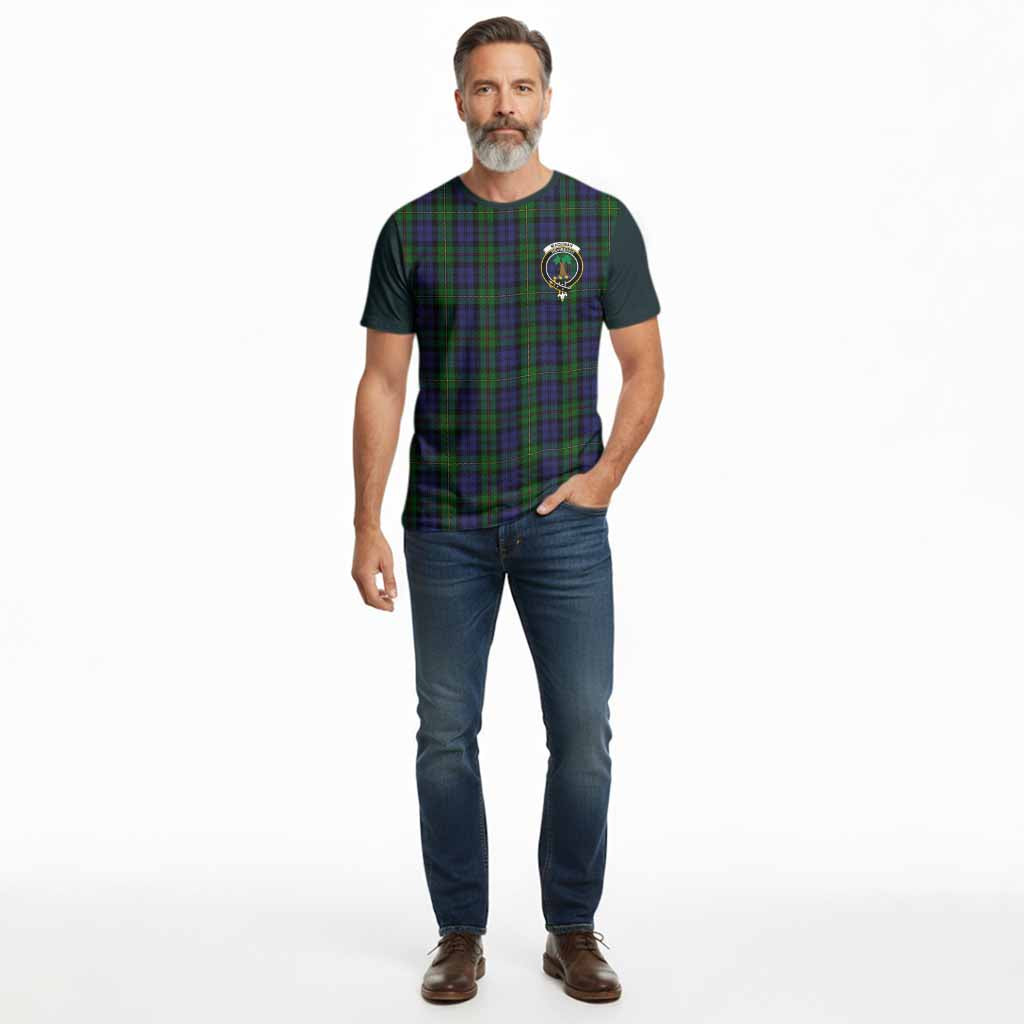 MacEwan (MacEwen) Tartan Accent Cotton T-shirt with Family Crest