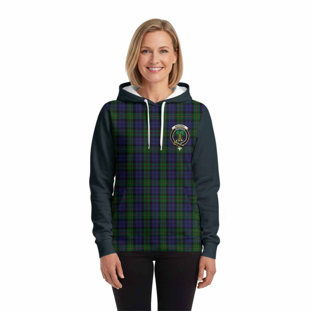 MacEwan (MacEwen) Tartan Accent Hoodie with Family Crest