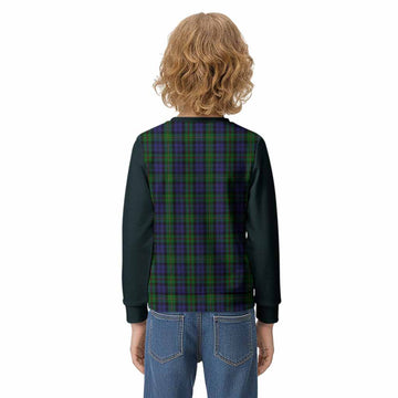 MacEwan (MacEwen) Tartan Accent Kid Knitted Sweatshirt with Family Crest