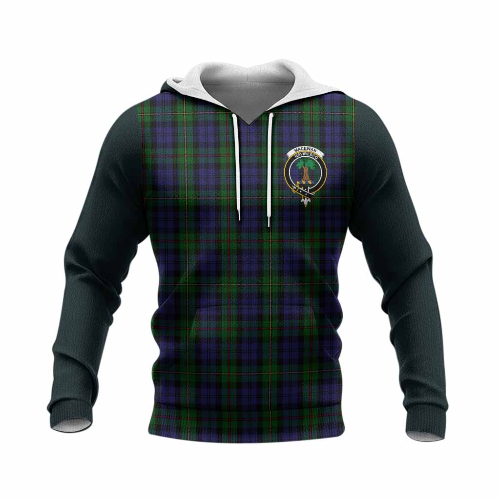 MacEwan (MacEwen) Tartan Accent Knitted Hoodie with Family Crest