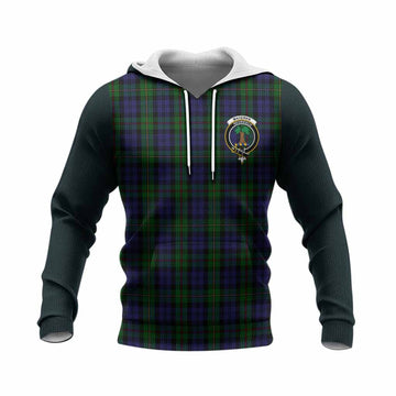 MacEwan (MacEwen) Tartan Accent Knitted Hoodie with Family Crest