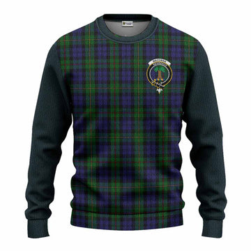 MacEwan (MacEwen) Tartan Accent Knitted Sweater with Family Crest