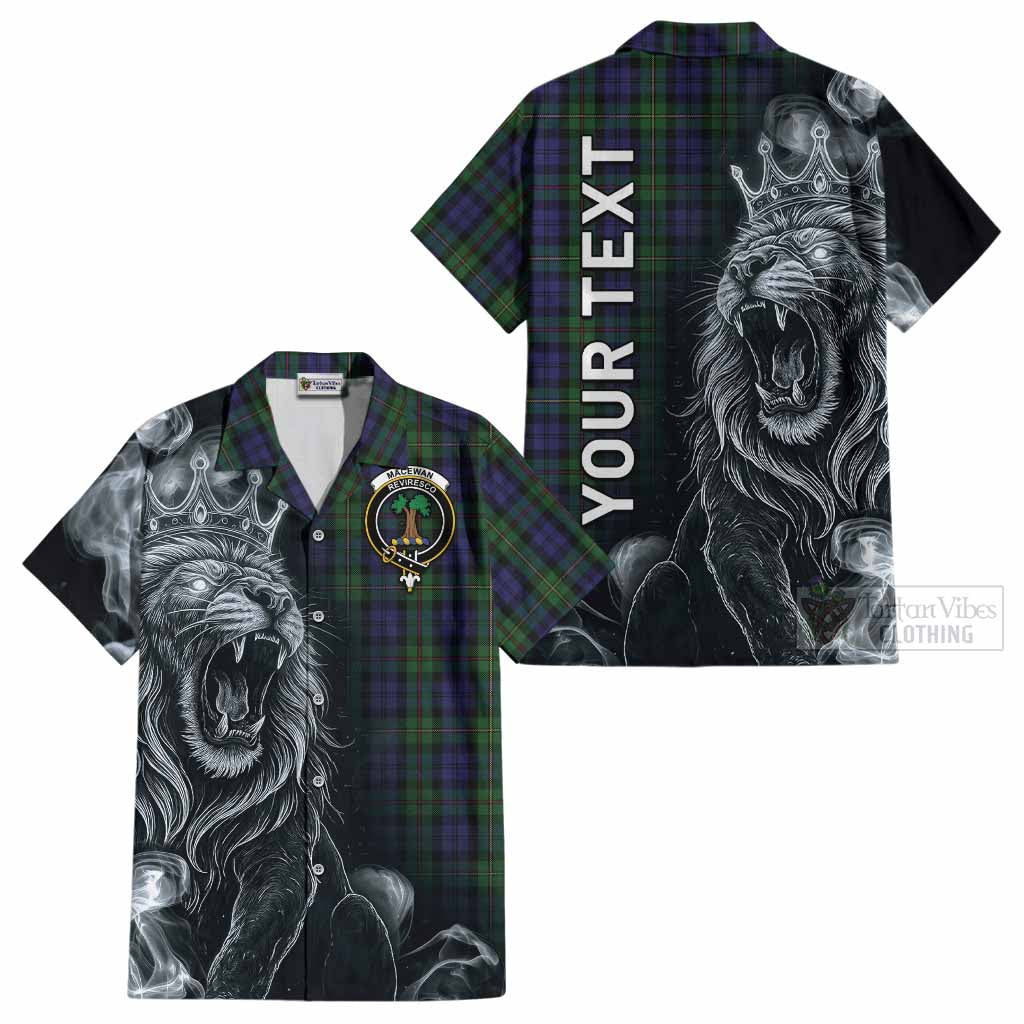 MacEwan (MacEwen) Tartan Cotton Hawaiian Shirt Roaring Lion Heritage