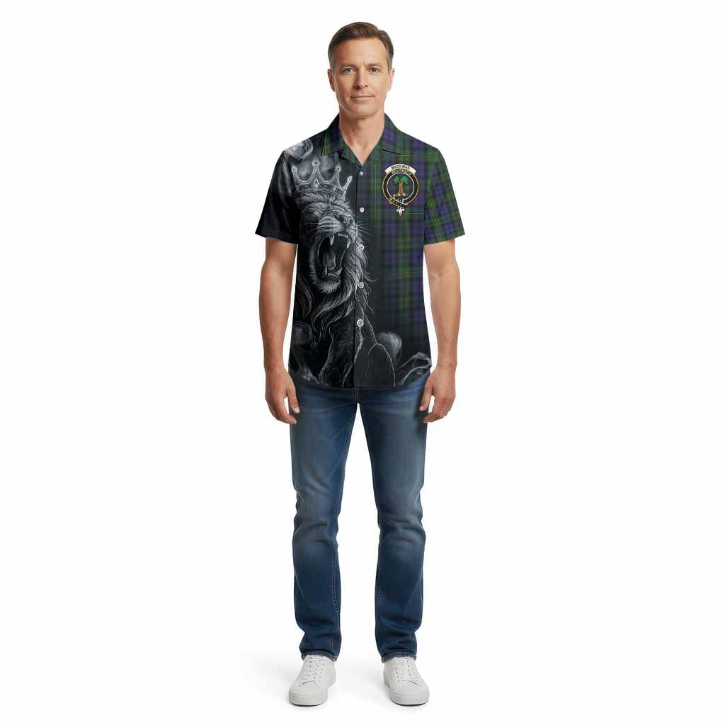 MacEwan (MacEwen) Tartan Cotton Hawaiian Shirt Roaring Lion Heritage