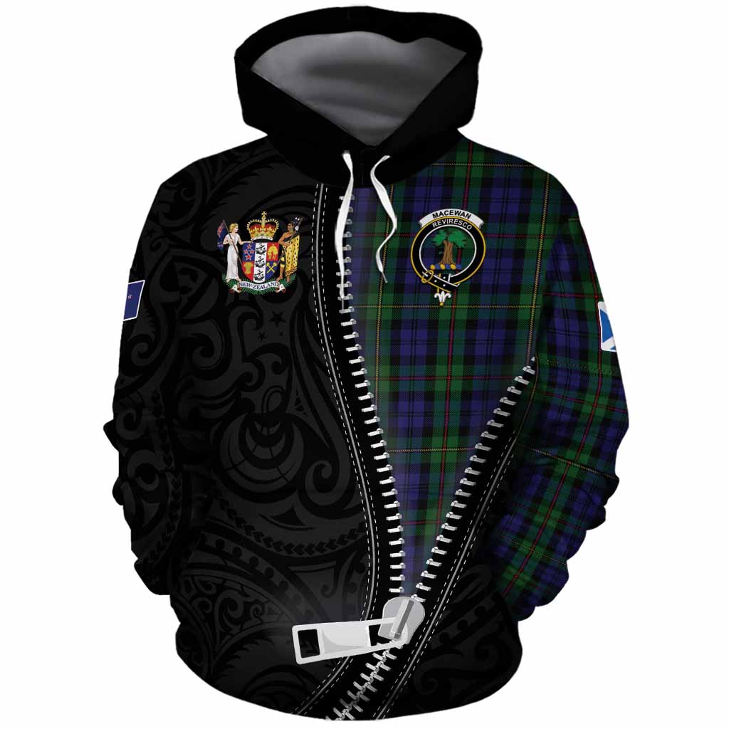 MacEwan (MacEwen) Tartan Cotton Hoodie New Zealand Pattern Unique Zipper Stylized