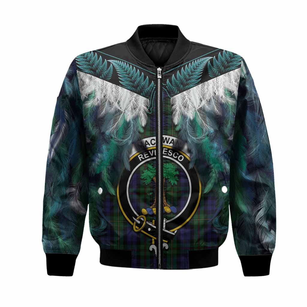 MacEwan (MacEwen) Tartan Crest Bomber Jacket New Zealand Maori Korowai Cloak