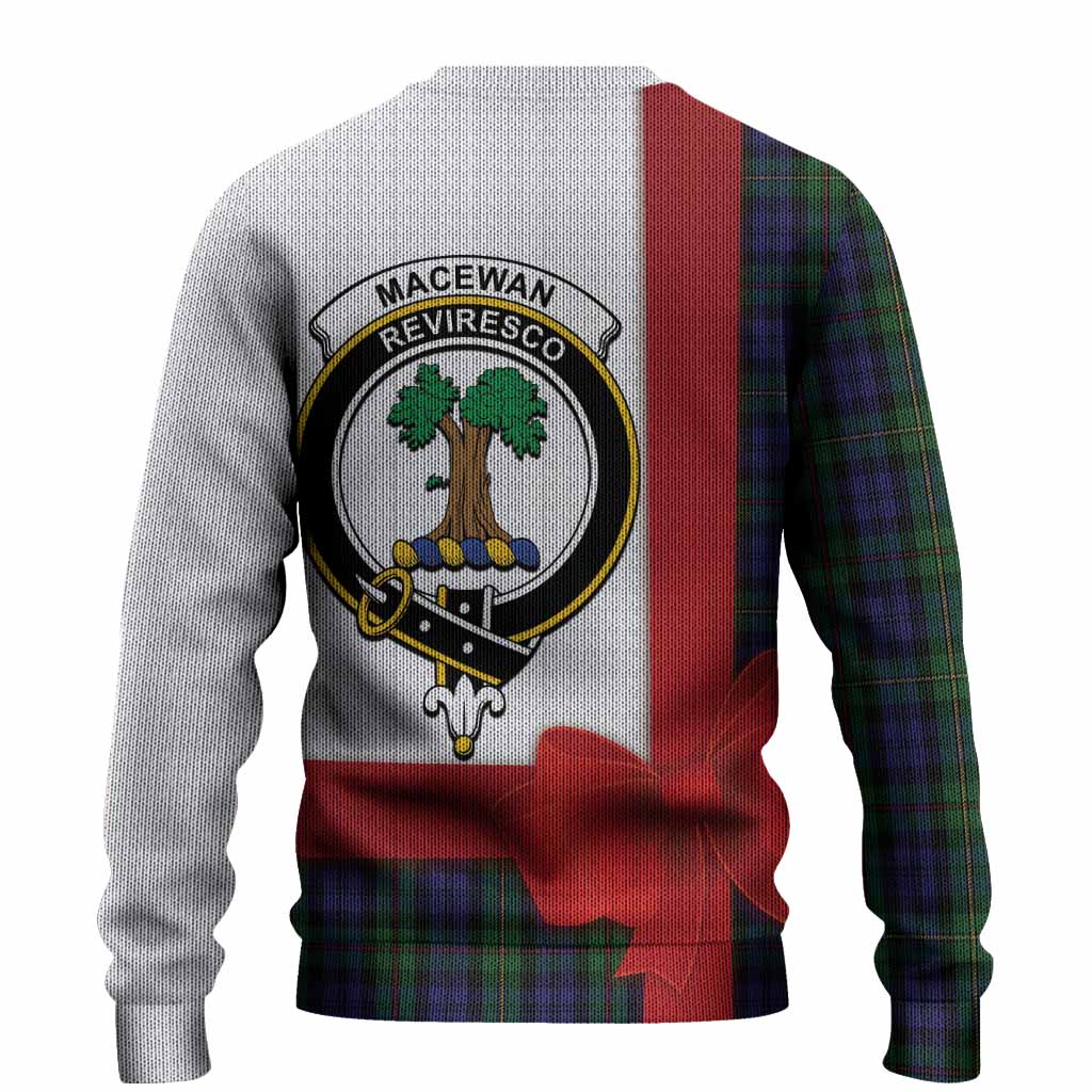 MacEwan (MacEwen) Tartan Crest Christmas Christmas Ugly Sweater Highland Cow Bagpipes Coquette Bow Style