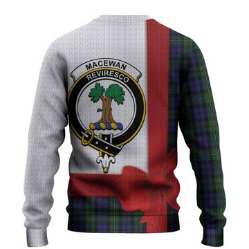 MacEwan (MacEwen) Tartan Crest Christmas Christmas Ugly Sweater Highland Cow Bagpipes Coquette Bow Style