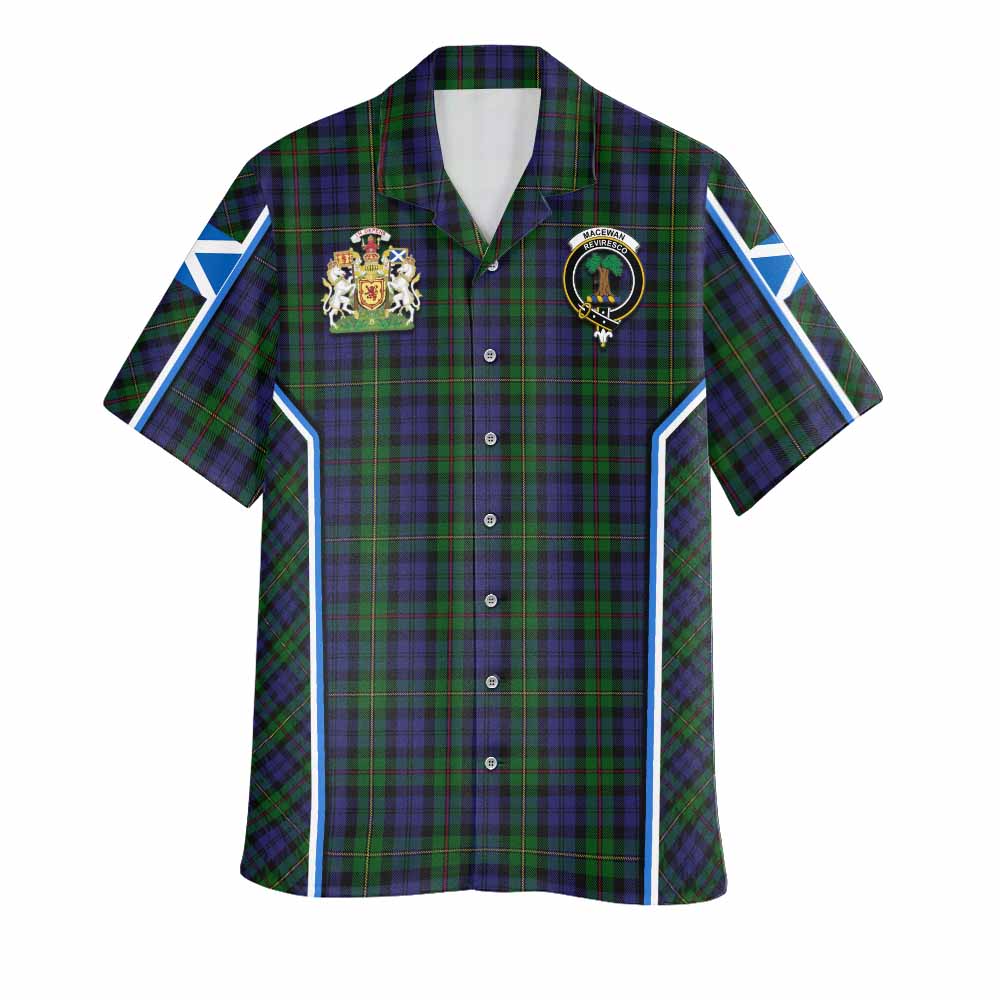 MacEwan (MacEwen) Tartan Crest Hawaiian Shirt Scotland Coat of Arm Flag Style - Tartan Vibes Clothing