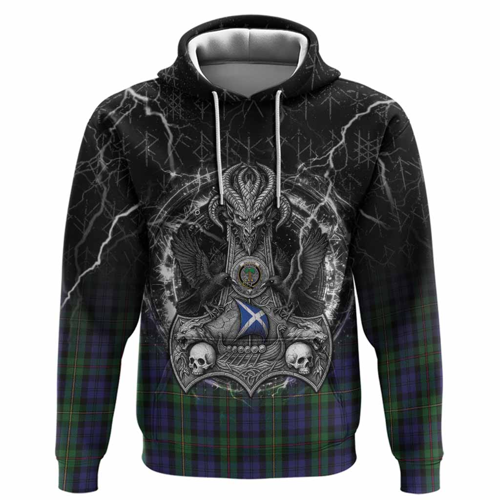 MacEwan (MacEwen) Tartan Crest Hoodie Celtic Odin's Raven Legacy