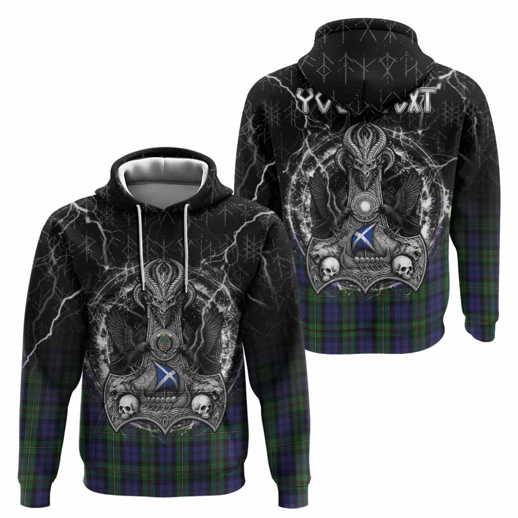 MacEwan (MacEwen) Tartan Crest Hoodie Celtic Odin's Raven Legacy