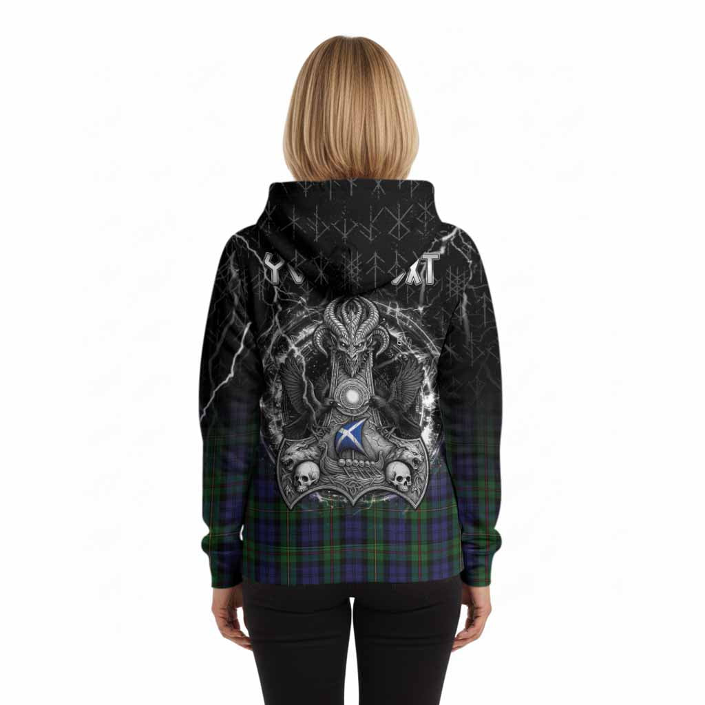 MacEwan (MacEwen) Tartan Crest Hoodie Celtic Odin's Raven Legacy