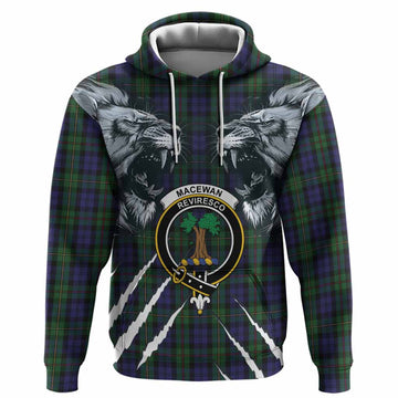 MacEwan (MacEwen) Tartan Crest Hoodie Ferocious Lion Style