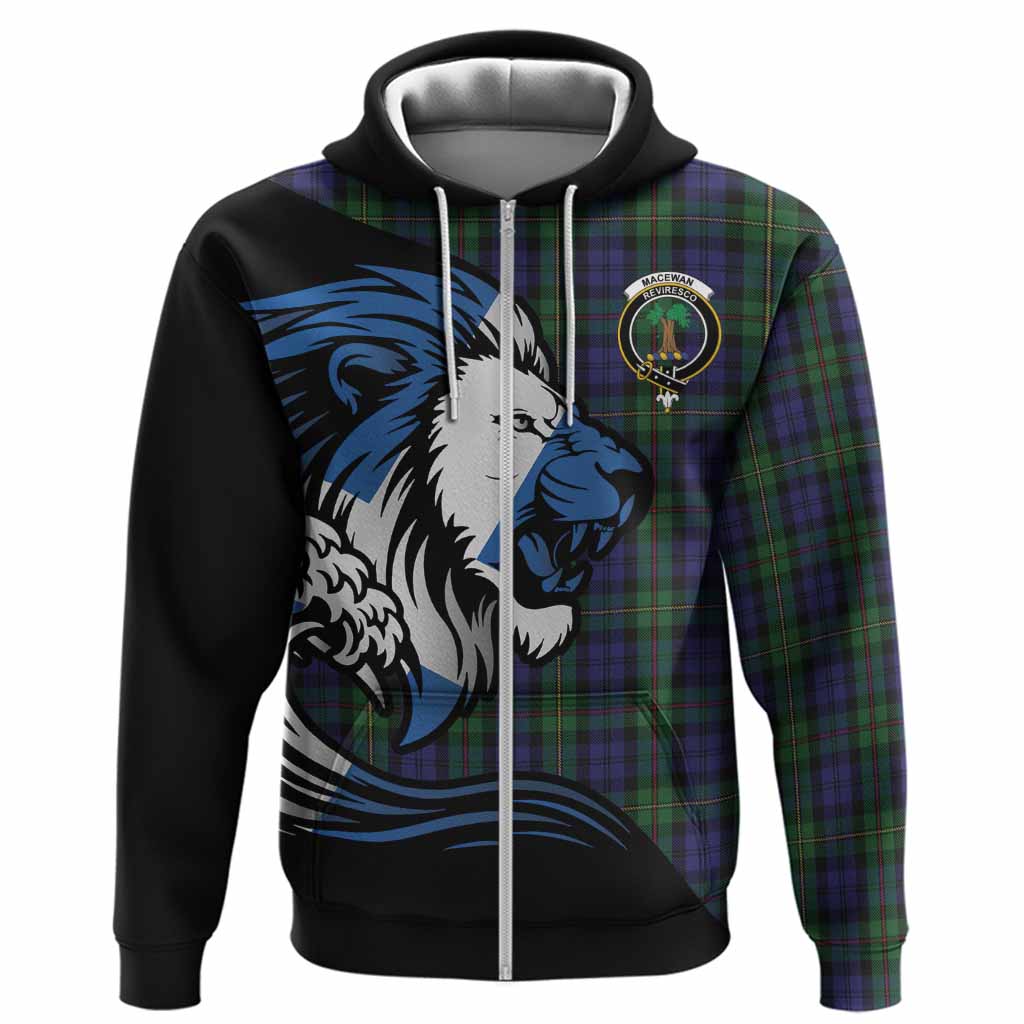 MacEwan (MacEwen) Tartan Crest Hoodie Scottish Golden Lions Wave Flow