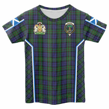 MacEwan (MacEwen) Tartan Crest Kid T-shirt Scotland Coat of Arm Flag Style - Tartan Vibes Clothing