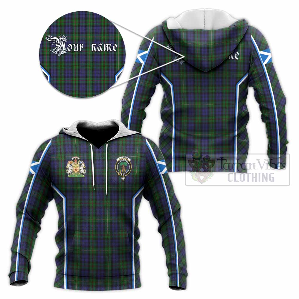 MacEwan (MacEwen) Tartan Crest Knitted Hoodie Scotland Coat of Arm Flag Style - Tartan Vibes Clothing