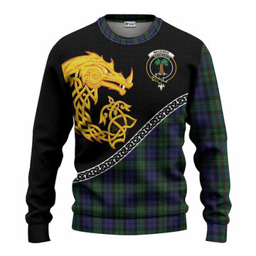 MacEwan (MacEwen) Tartan Crest Knitted Sweater Legendary Dragon Knot Half Style