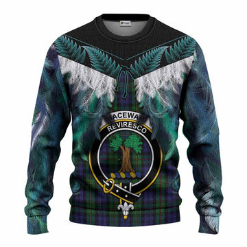 MacEwan (MacEwen) Tartan Crest Knitted Sweater New Zealand Maori Korowai Cloak