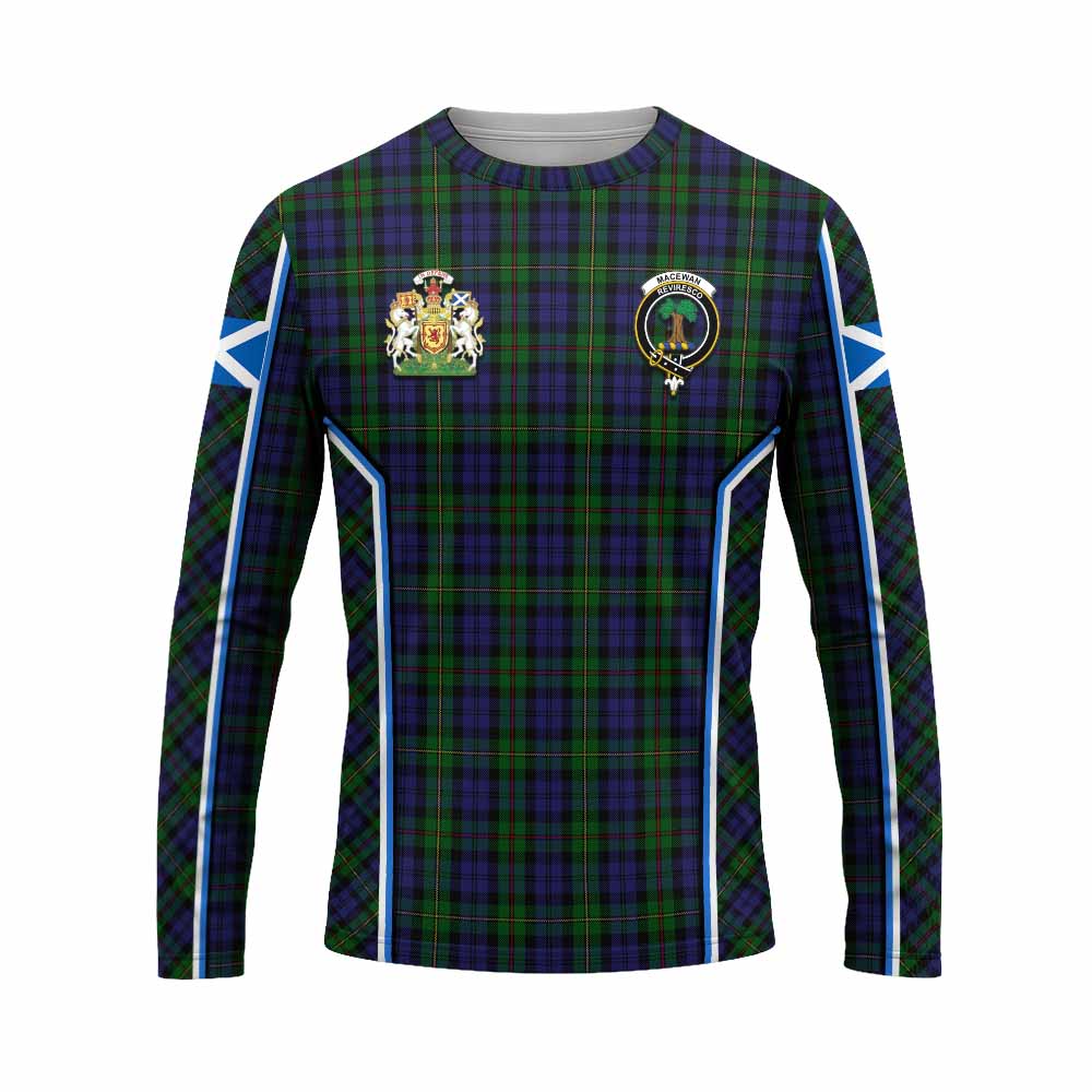 MacEwan (MacEwen) Tartan Crest Long Sleeve T-Shirt Scotland Coat of Arm Flag Style - Tartan Vibes Clothing