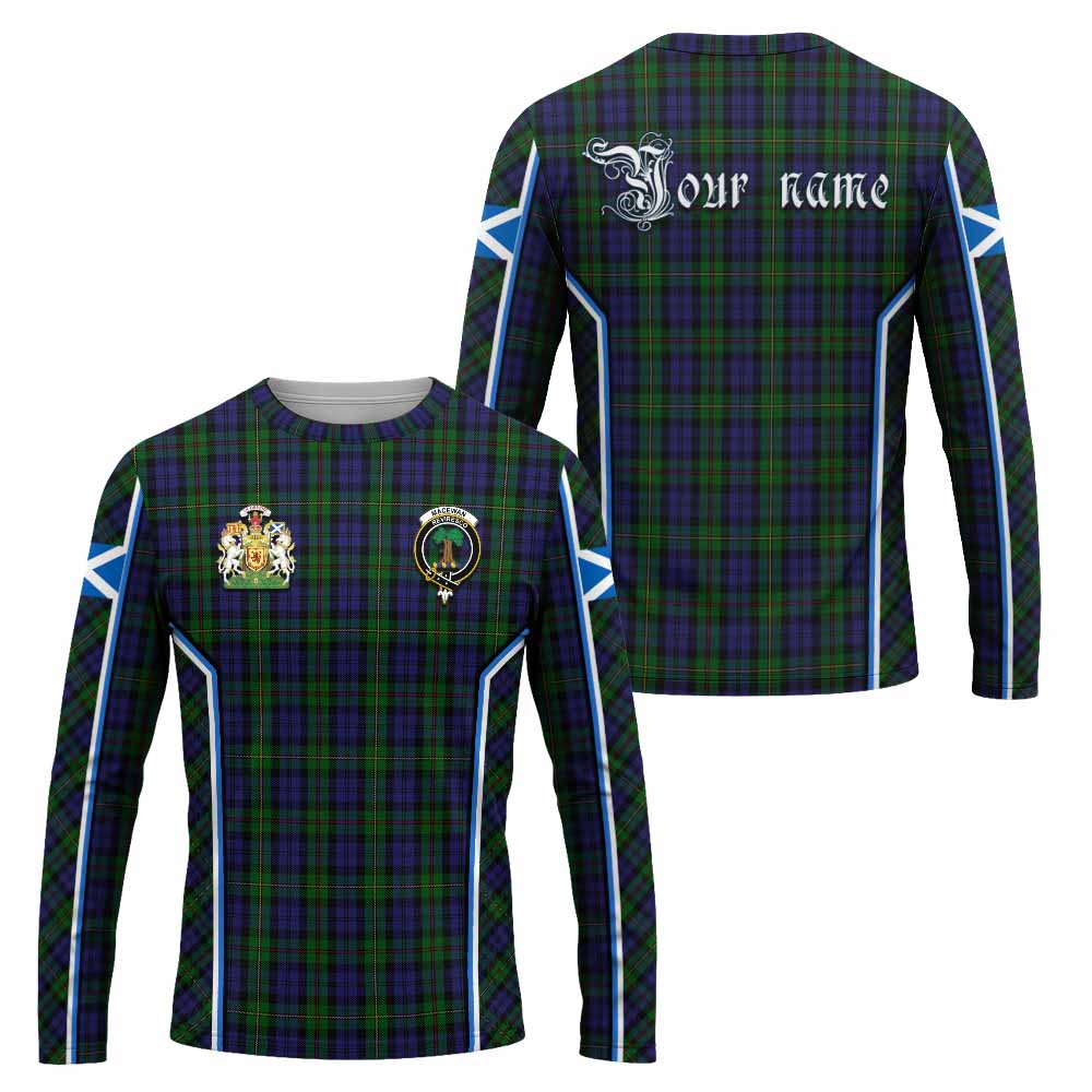 MacEwan (MacEwen) Tartan Crest Long Sleeve T-Shirt Scotland Coat of Arm Flag Style - Tartan Vibes Clothing