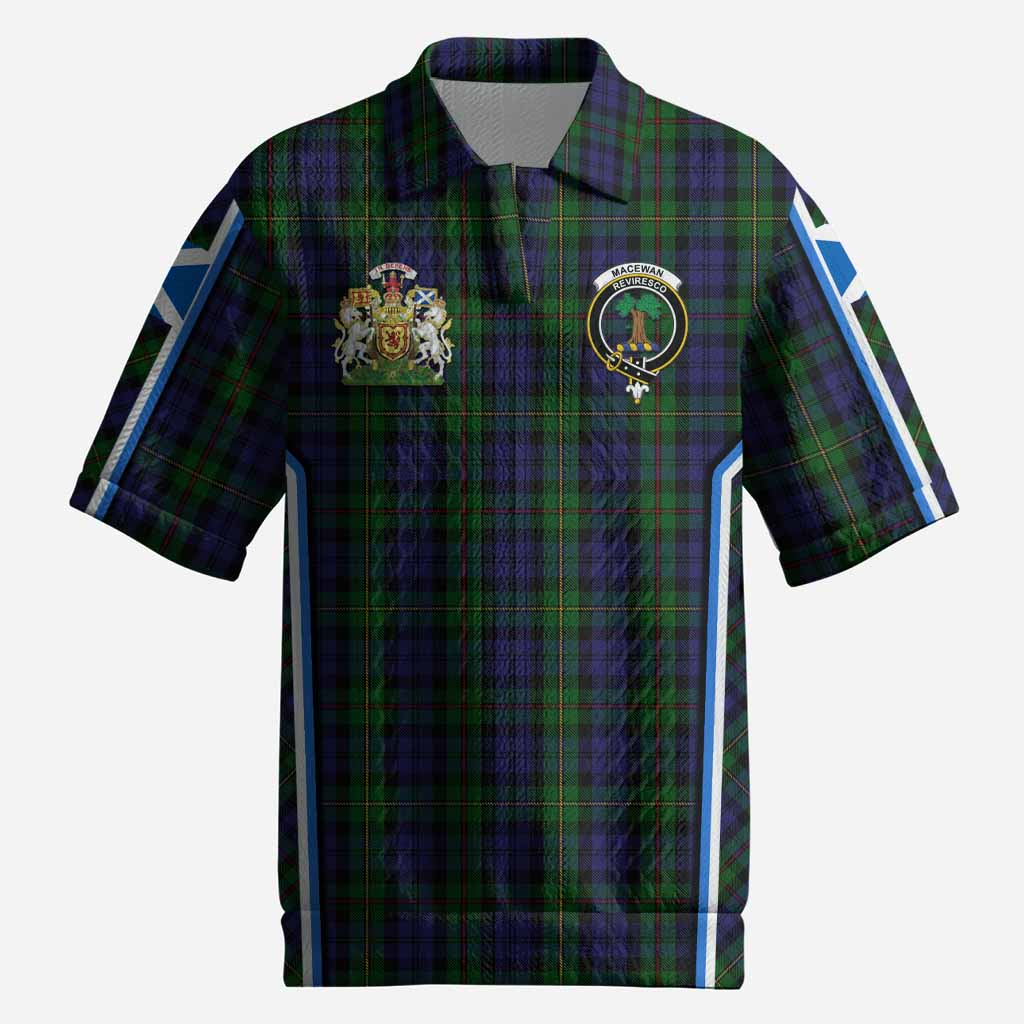 MacEwan (MacEwen) Tartan Crest Men’s Polo Sweater Top Scotland Coat of Arm Flag Style