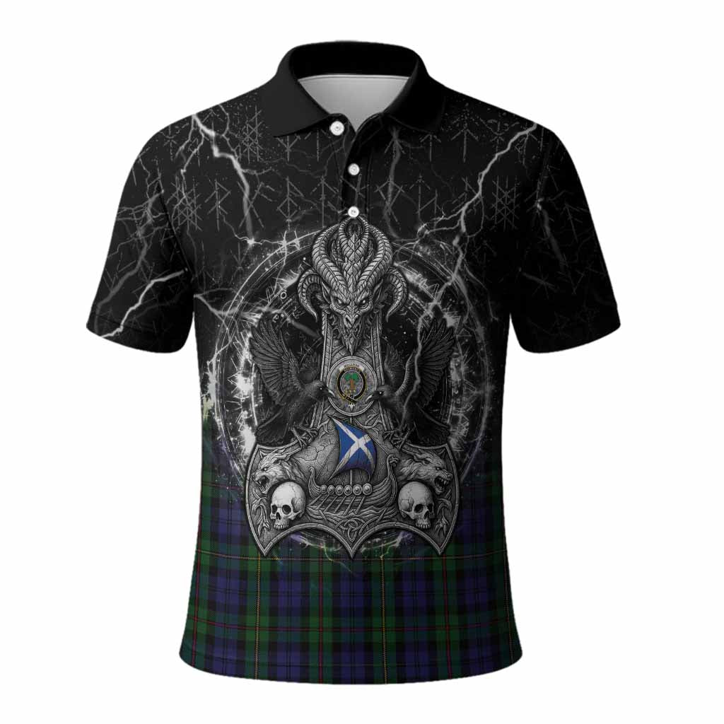 MacEwan (MacEwen) Tartan Crest Polo Shirt Celtic Odin's Raven Legacy