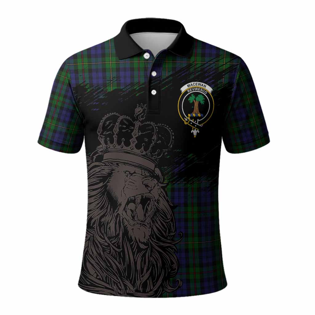 MacEwan (MacEwen) Tartan Crest Polo Shirt Crowned Lion Heritage Style