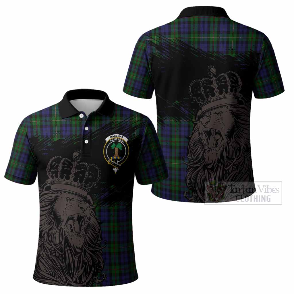 MacEwan (MacEwen) Tartan Crest Polo Shirt Crowned Lion Heritage Style