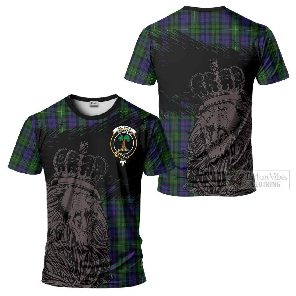 MacEwan (MacEwen) Tartan Crest T-Shirt Crowned Lion Heritage Style