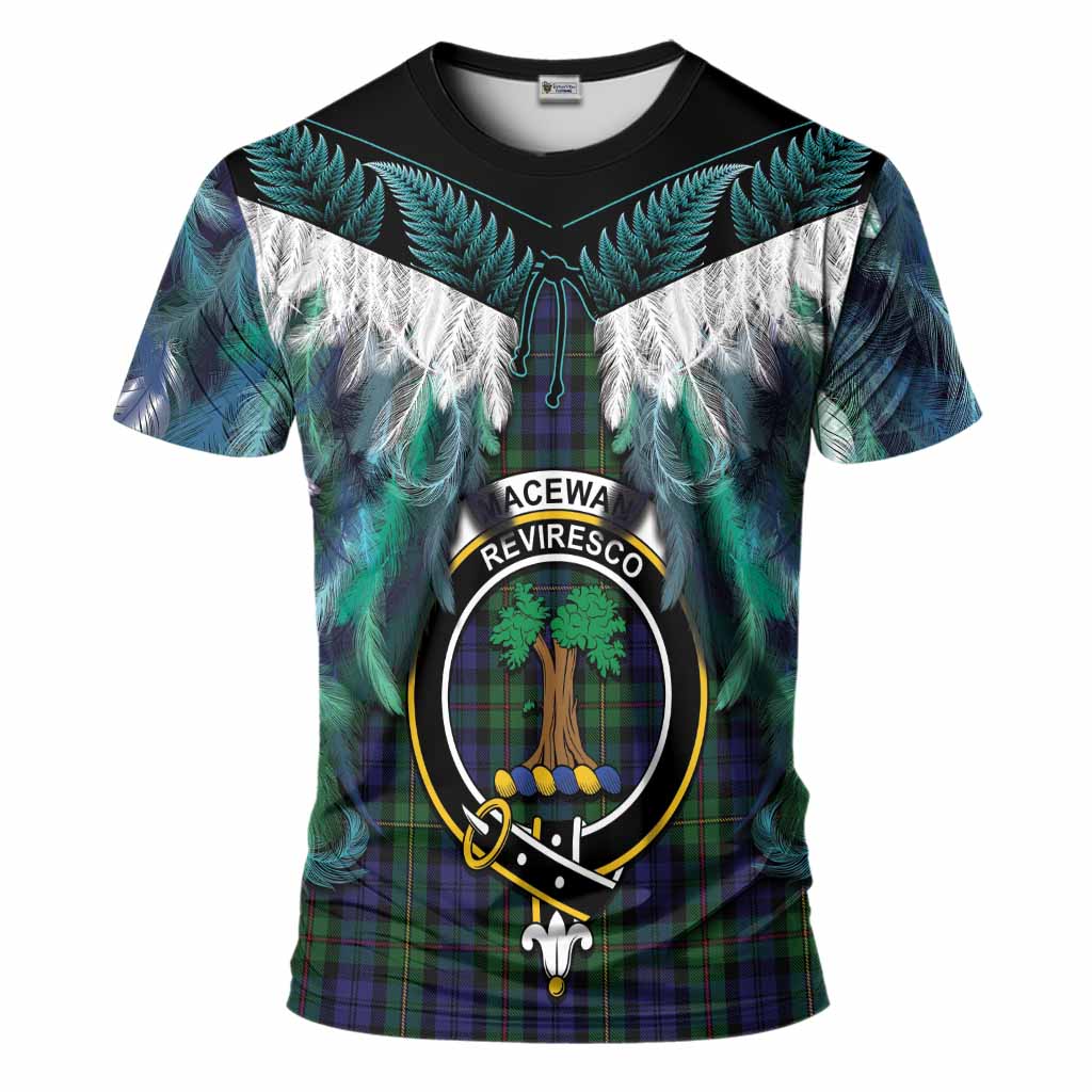 MacEwan (MacEwen) Tartan Crest T-Shirt New Zealand Maori Korowai Cloak