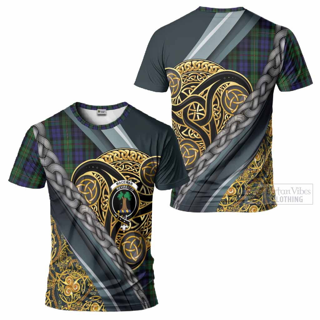 MacEwan (MacEwen) Tartan Crest T-Shirt Scottish Triskele Celtic
