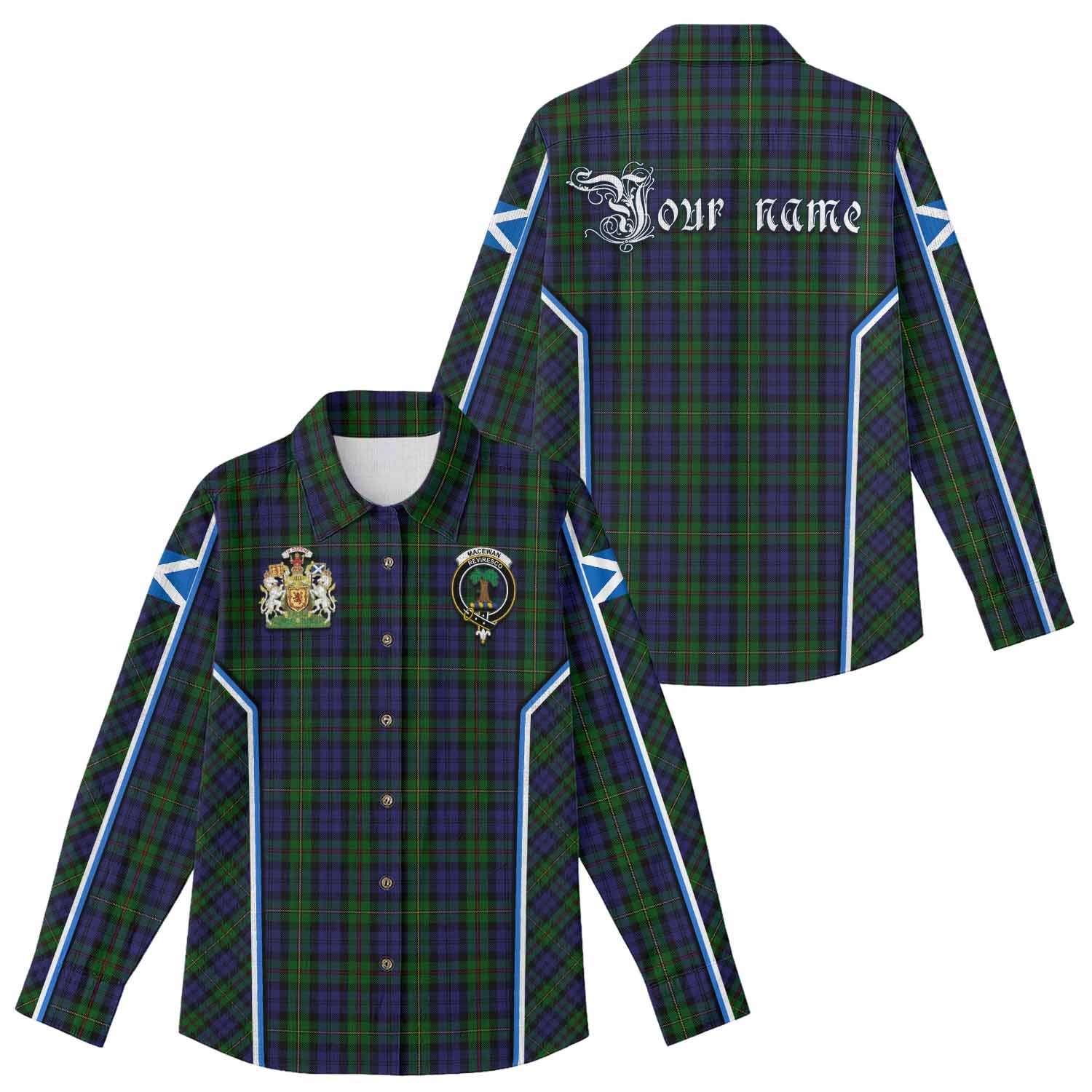 MacEwan (MacEwen) Tartan Crest Women Casual Shirt Scotland Coat of Arm Flag Style - Tartan Vibes Clothing