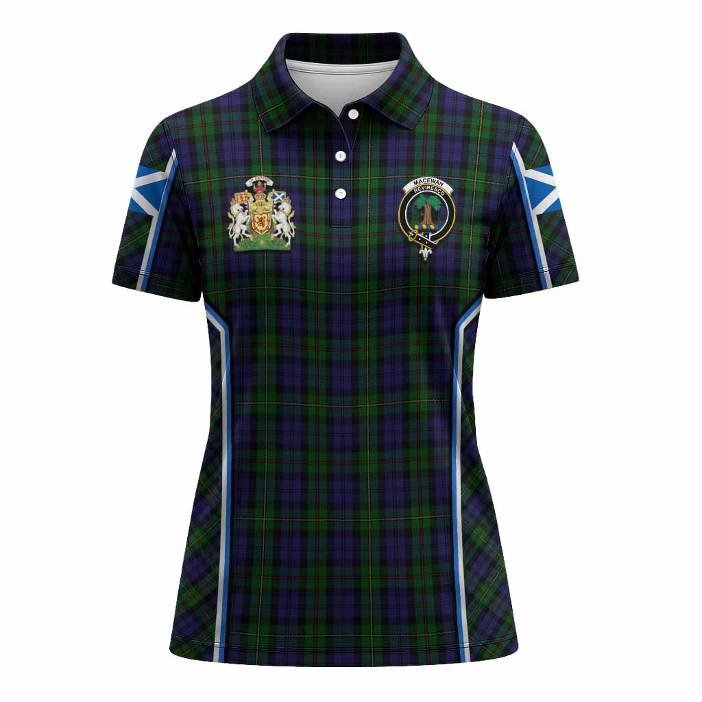 MacEwan (MacEwen) Tartan Crest Women's Polo Shirt Scotland Coat of Arm Flag Style - Tartan Vibes Clothing